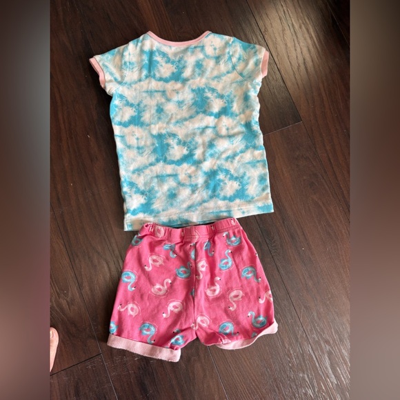 Pekkle size 6, flamingo pink and blue 100% cotton girls pajama - Picture 2 of 3